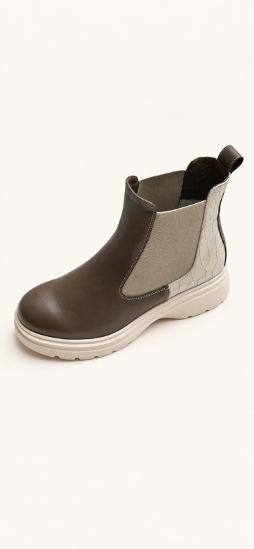 Bottines Chelsea  Taupe en cuir